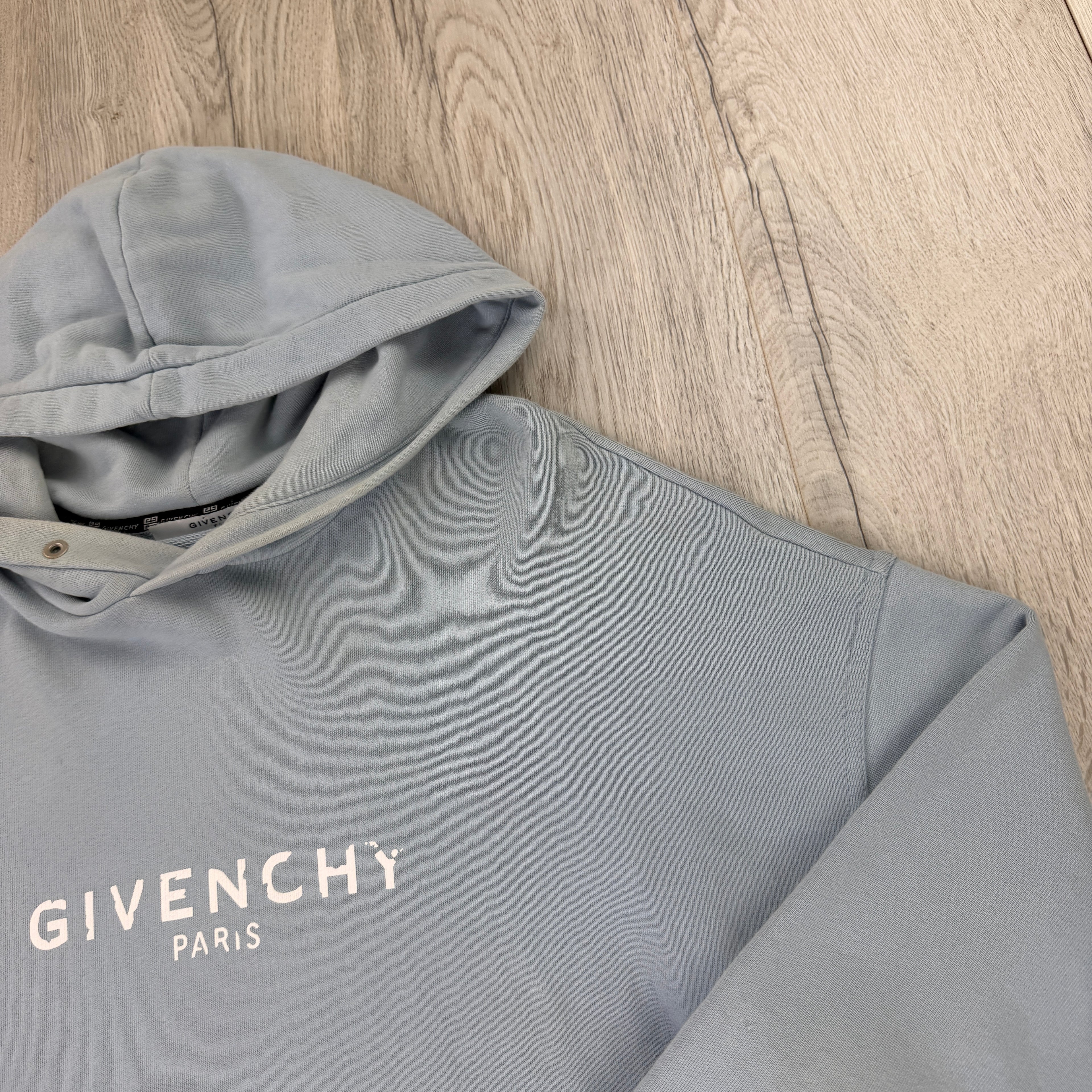 Givenchy Men’s Blue Pullover Hoodie - Medium (Fit Large)