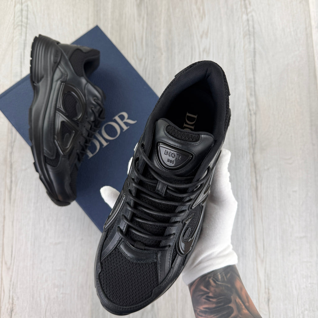 Dior B30 Men’s Triple Black Countdown Trainers - 43 (Fit Uk 9)