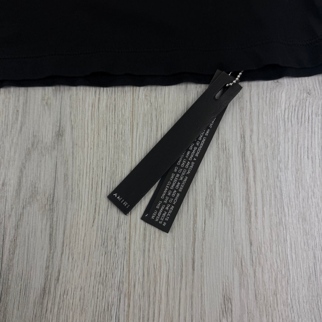 Amiri Men’s Black T-shirt Blue Logo - XS
