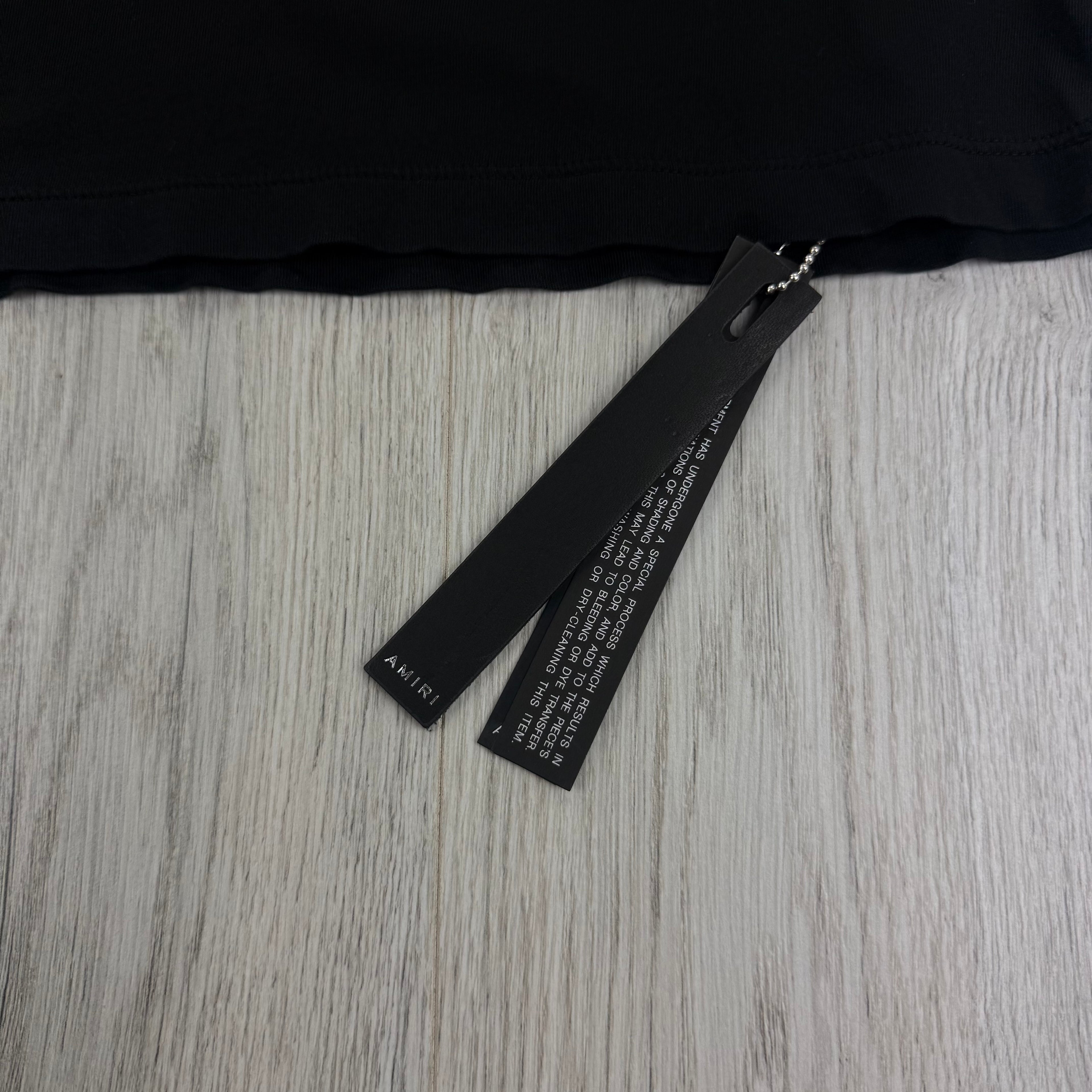 Amiri Men’s Black T-shirt Blue Logo - XS