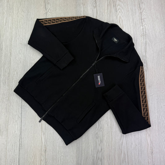 Fendi Full Zip Up Cardigan FF Logo Sleeve
