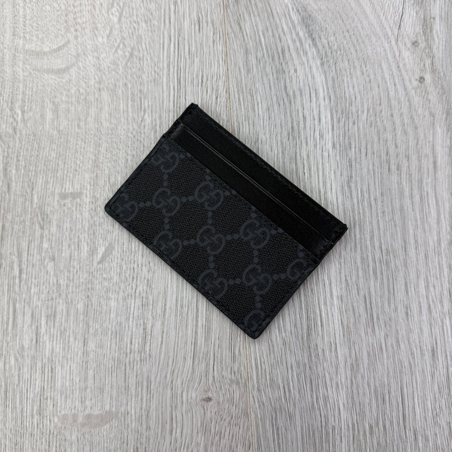 Gucci GG Interlocking Black Canvas Card Holder