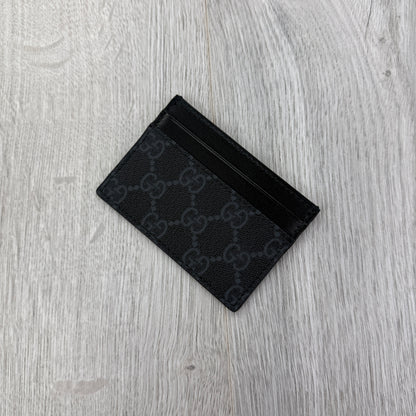 Gucci GG Interlocking Black Canvas Card Holder