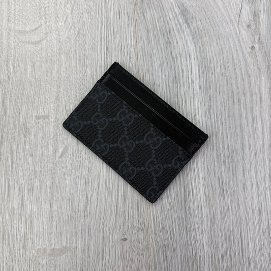 Gucci GG Interlocking Black Canvas Card Holder