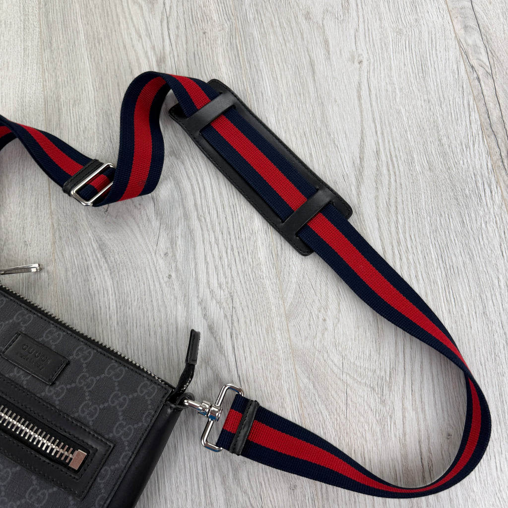 Gucci Messenger Men’s GG Black Small Side Bag & Snake Wallet