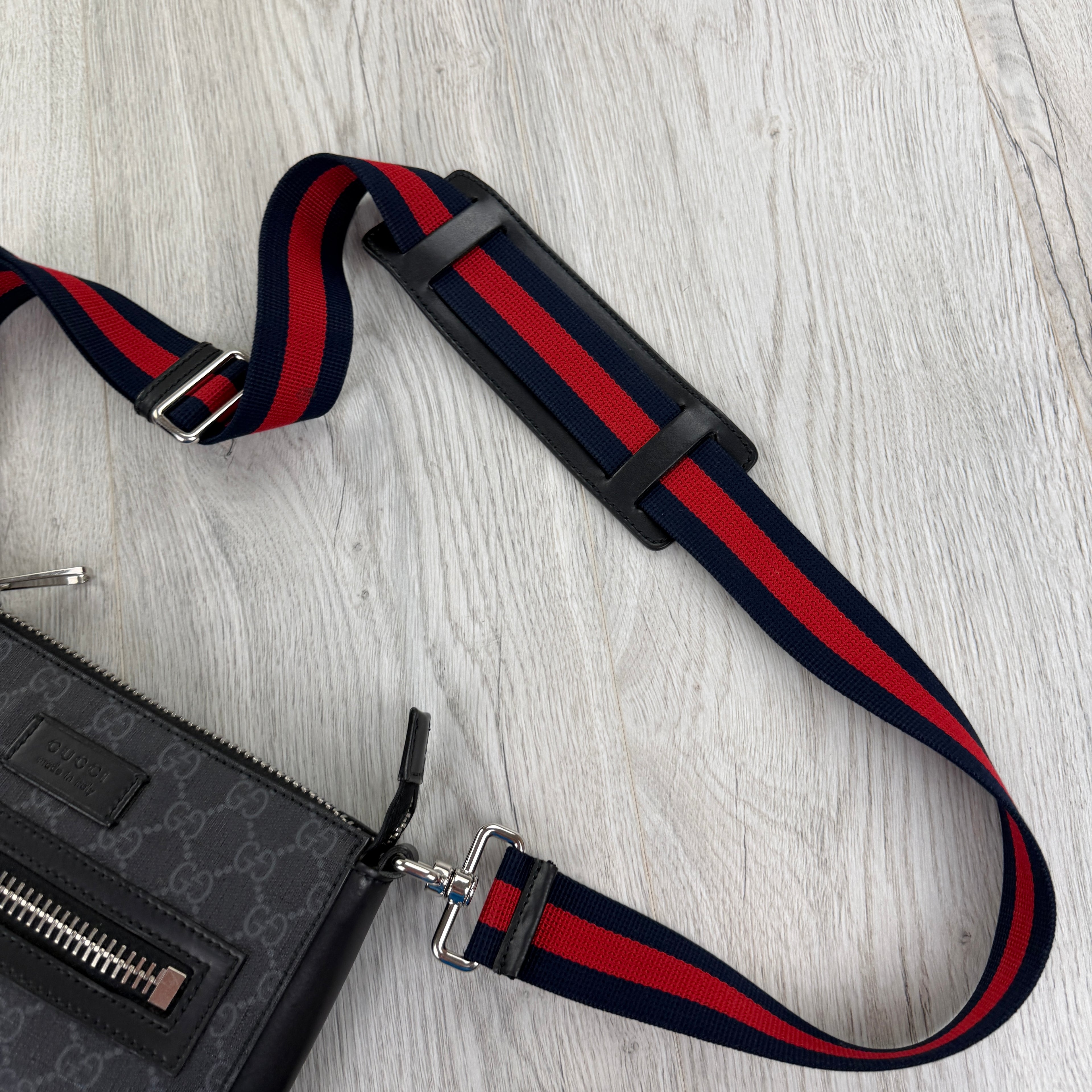 Gucci Messenger Men’s GG Black Small Side Bag & Snake Wallet