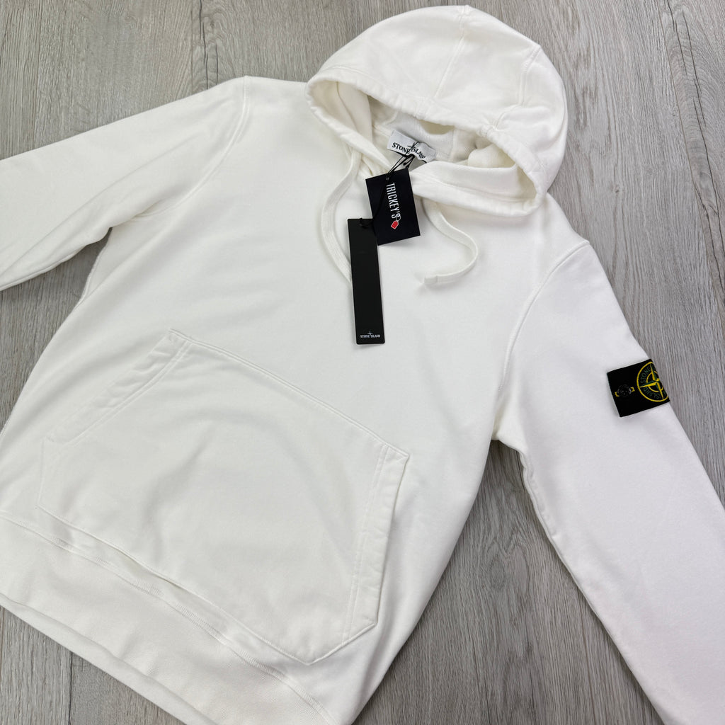 Stone Island Men’s White Pullover Hoodie