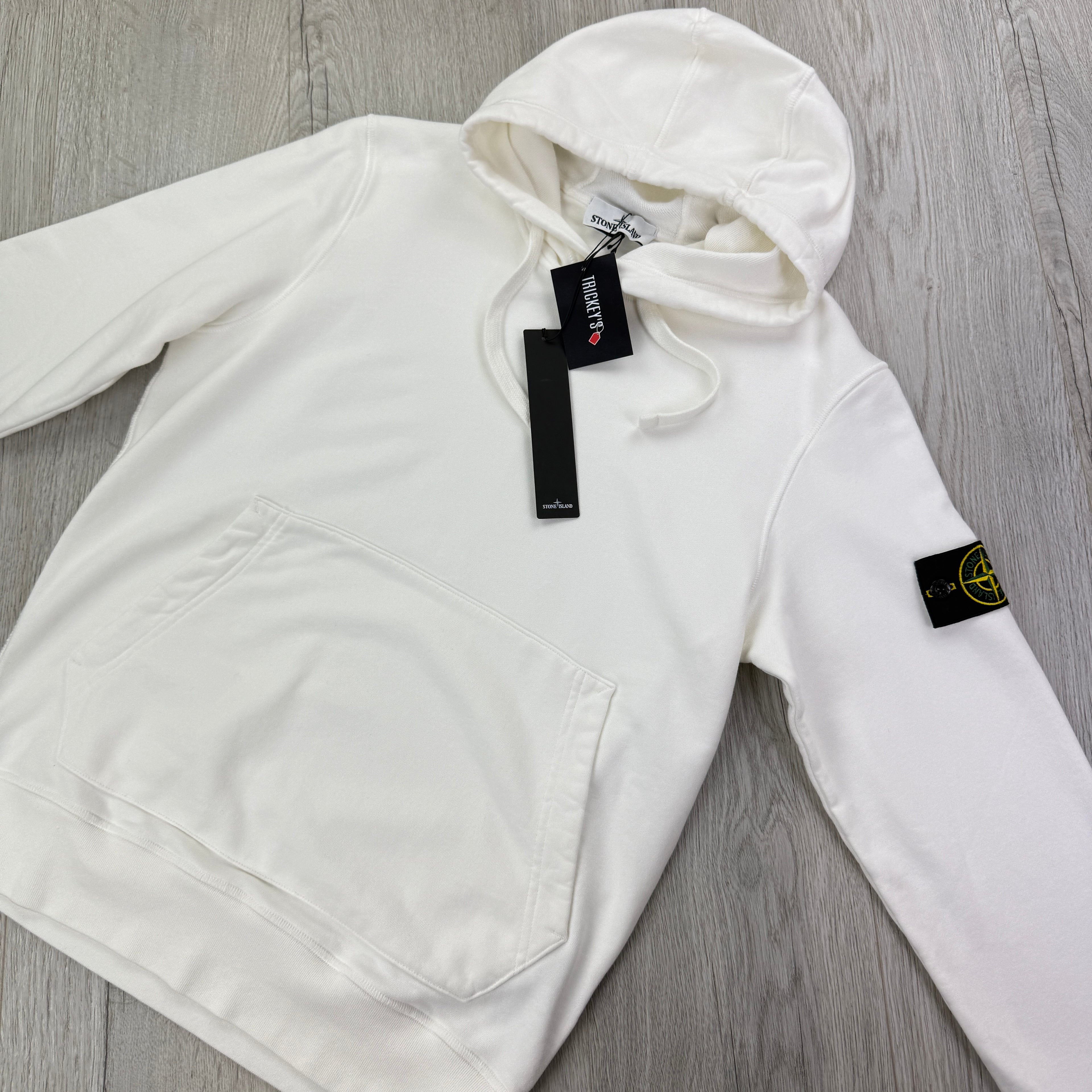 Stone Island Men’s White Pullover Hoodie
