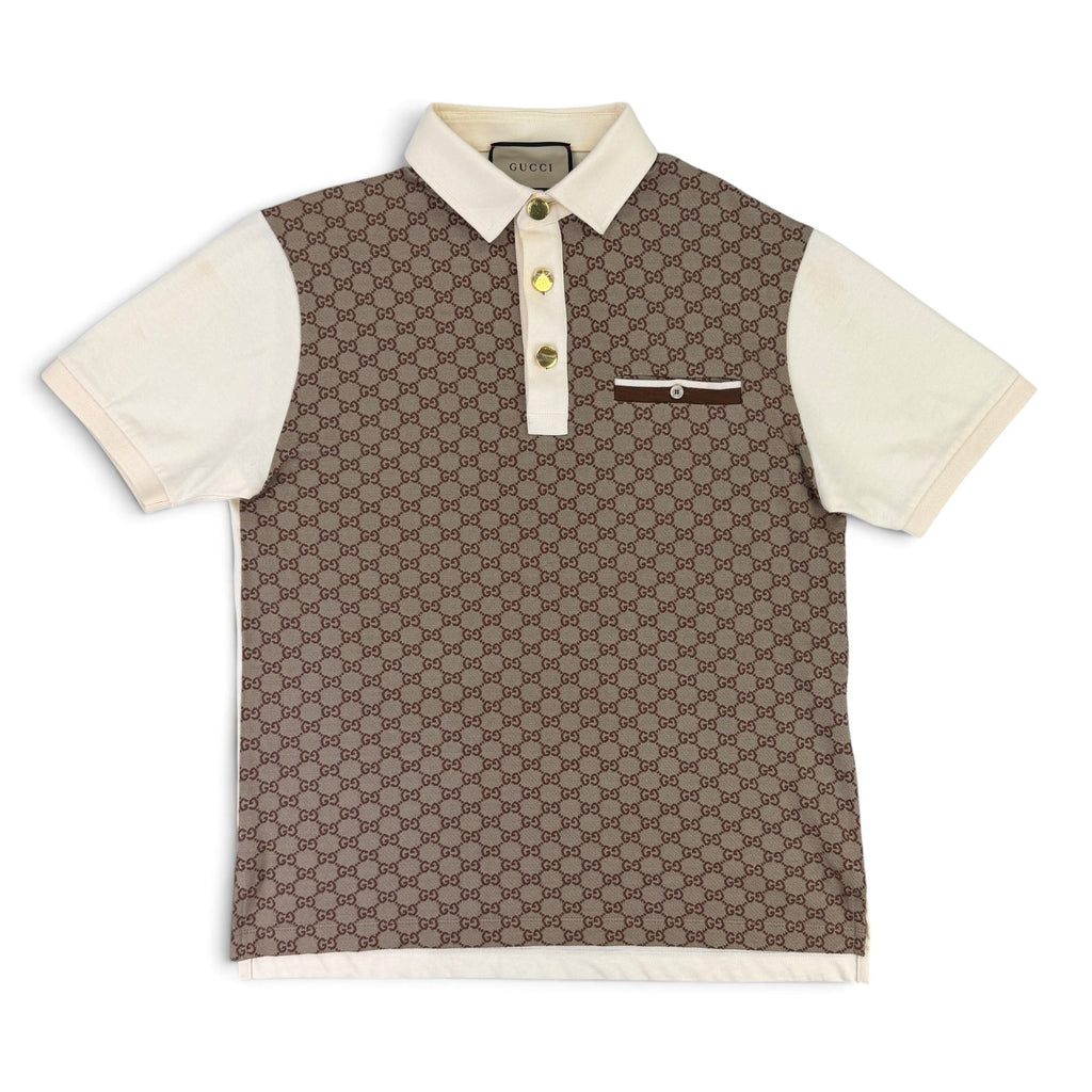 Gucci Men’s Beige  GG Interlocking Polo - Medium