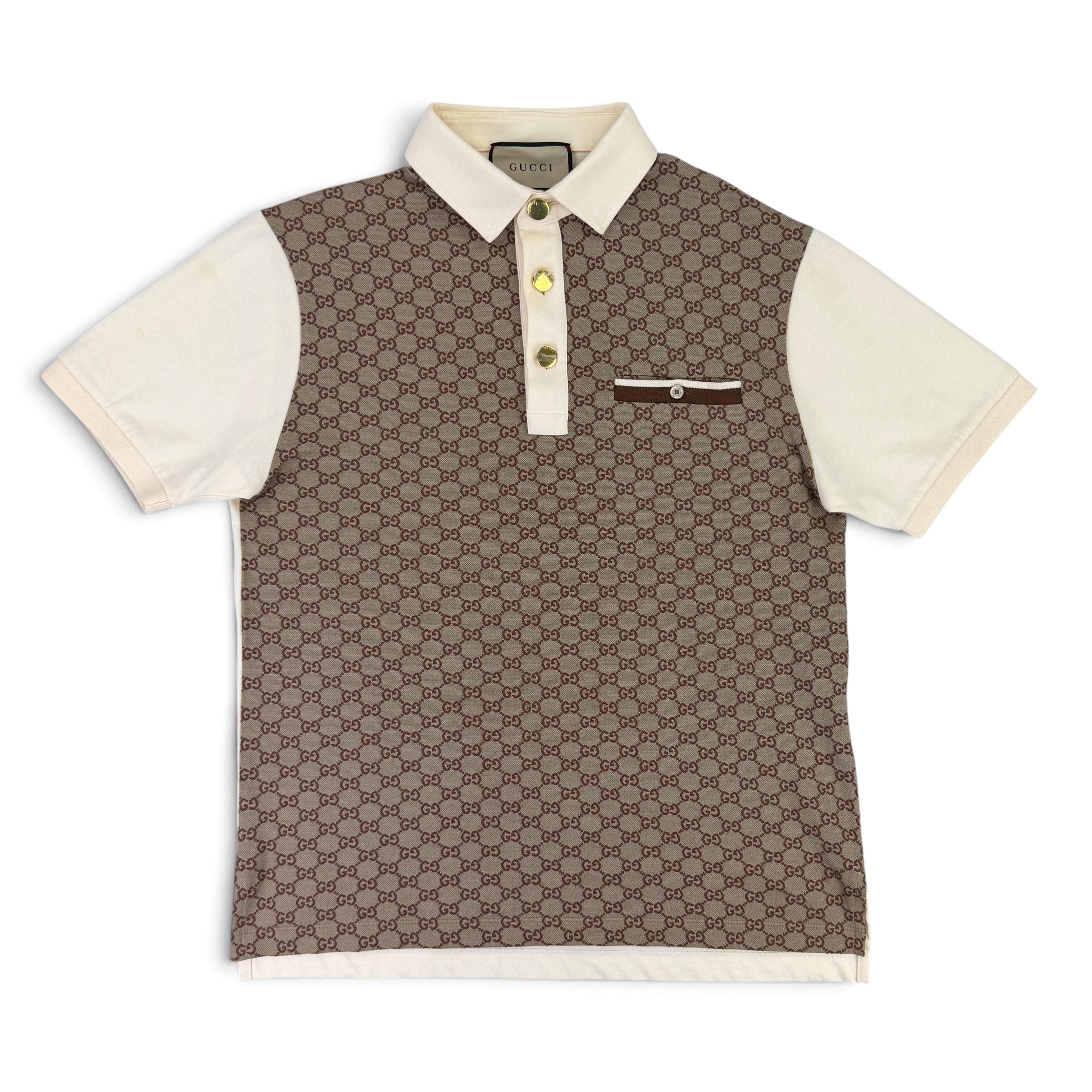 Gucci Men’s Beige  GG Interlocking Polo - Medium