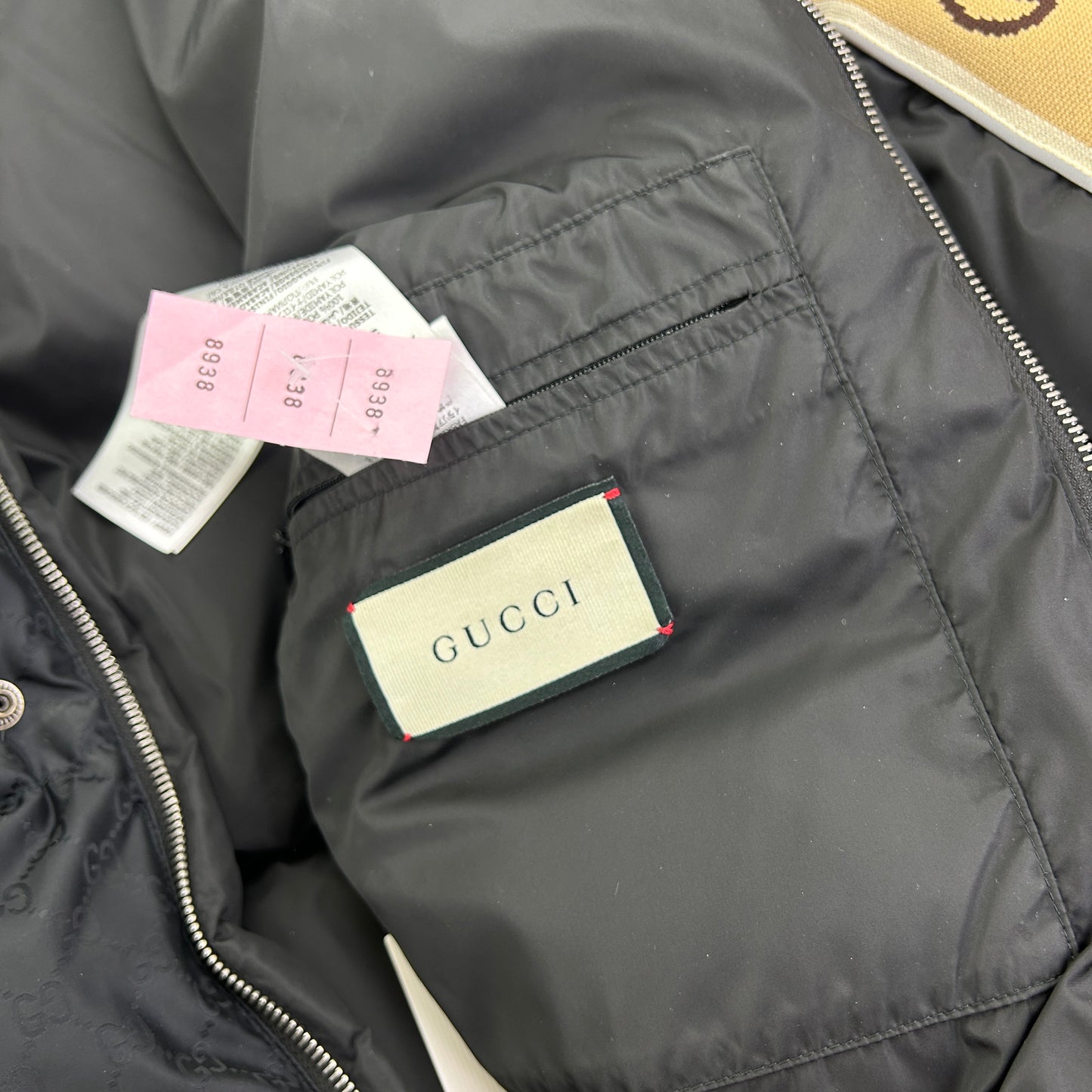 Gucci Men’s GG Jacquard Nylon Padded Down Jacket - Size 50