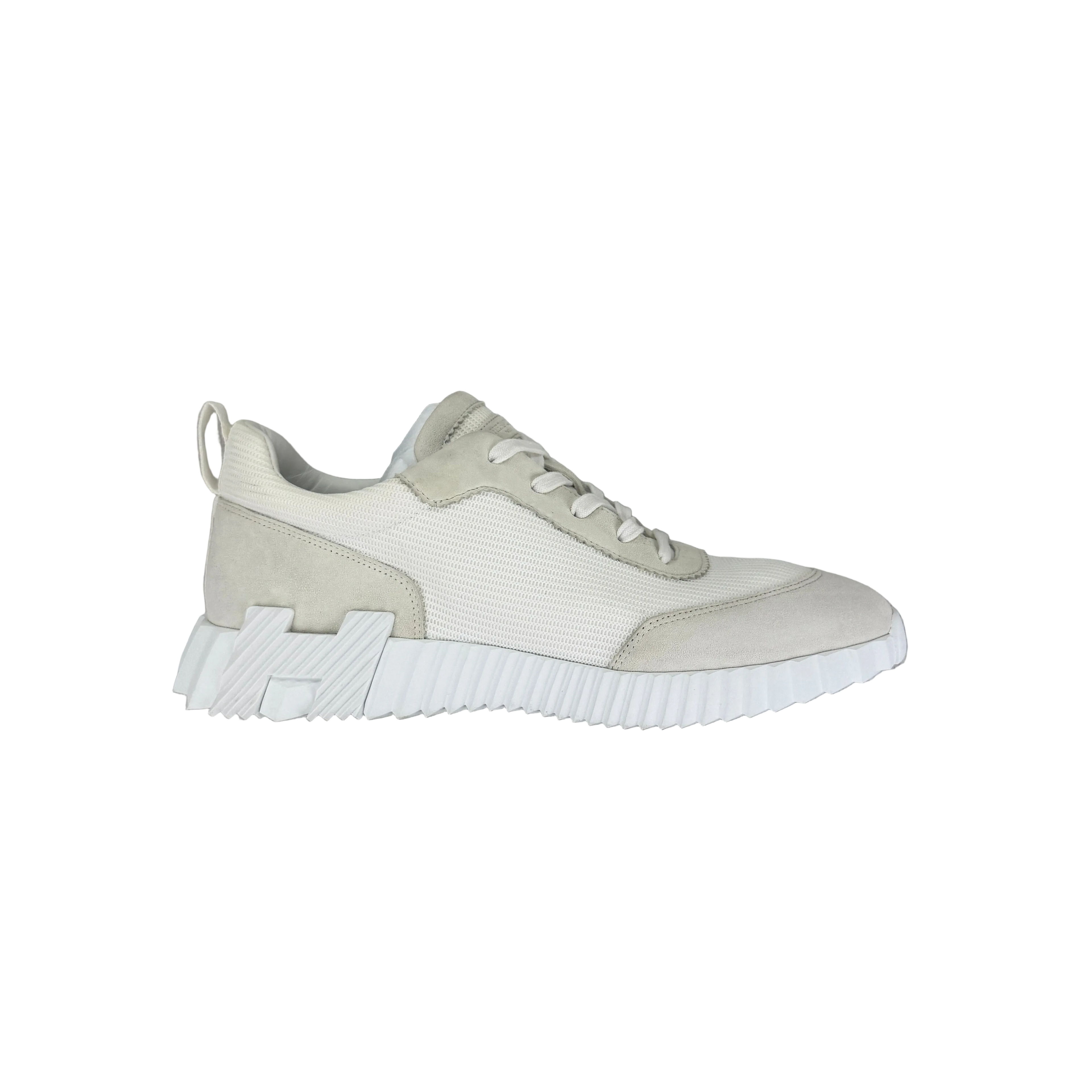 Hermes Men’s All White Bouncing Sneakers - 44 (Fit Uk 10)