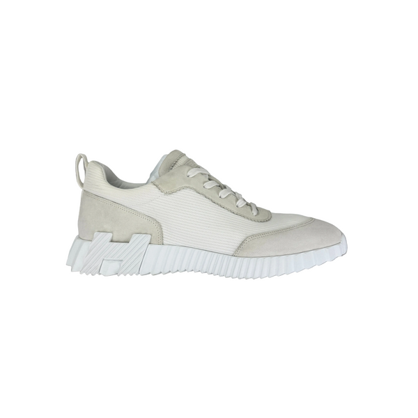 Hermes Men’s All White Bouncing Sneakers - 44 (Fit Uk 10)