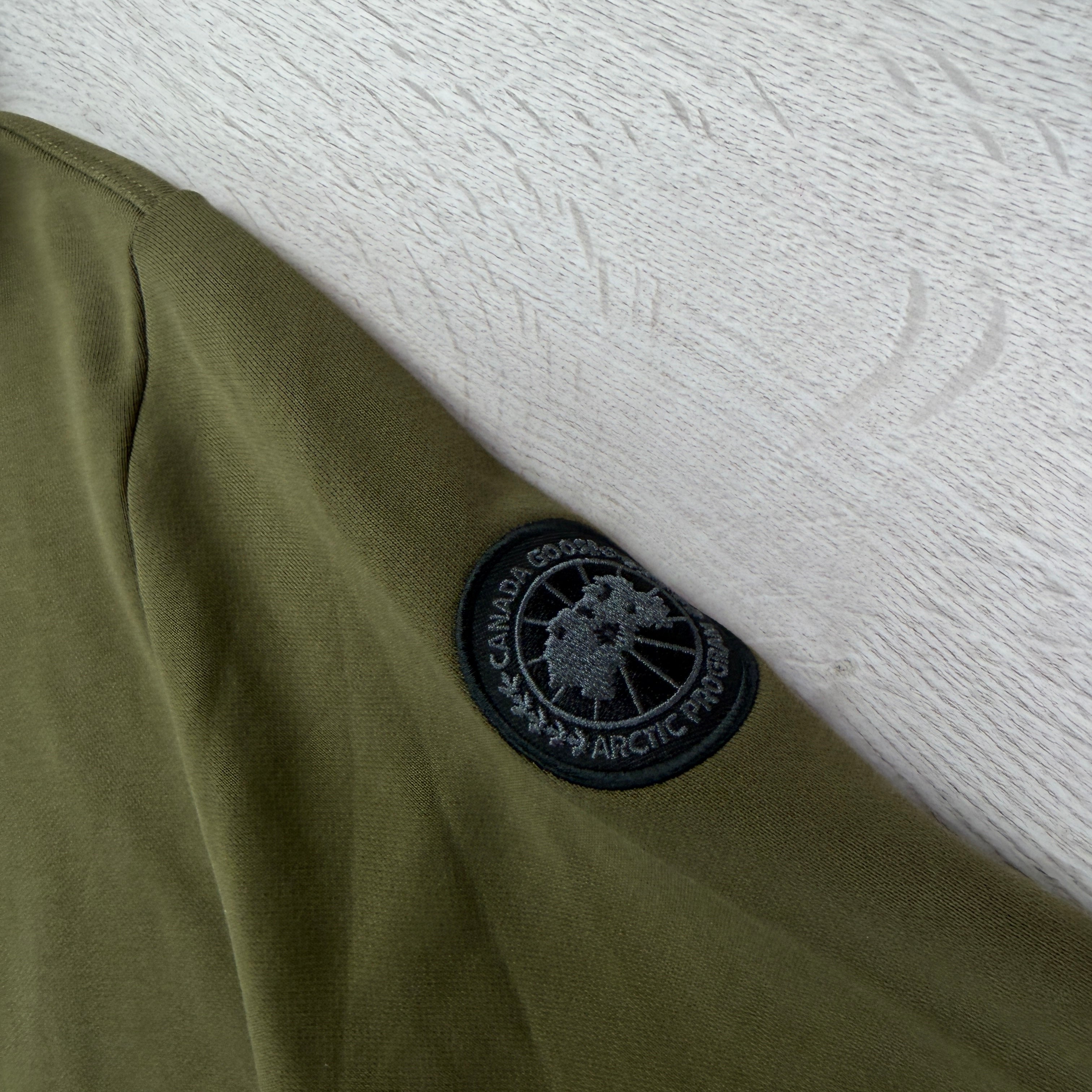 Canada Goose Men’s Black Badge Khaki Pullover Hoodie - XL