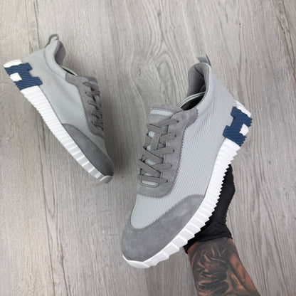 Hermes Men’s Grey Suede Bouncing Sneakers - Uk 11
