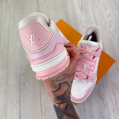 Louis Vuitton Men’s White & Pink Trainers - Uk 10 (Fit 11)