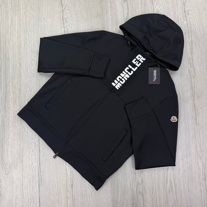 Moncler Men’s Black Zip-up Maglia Cardigan - Large Slim