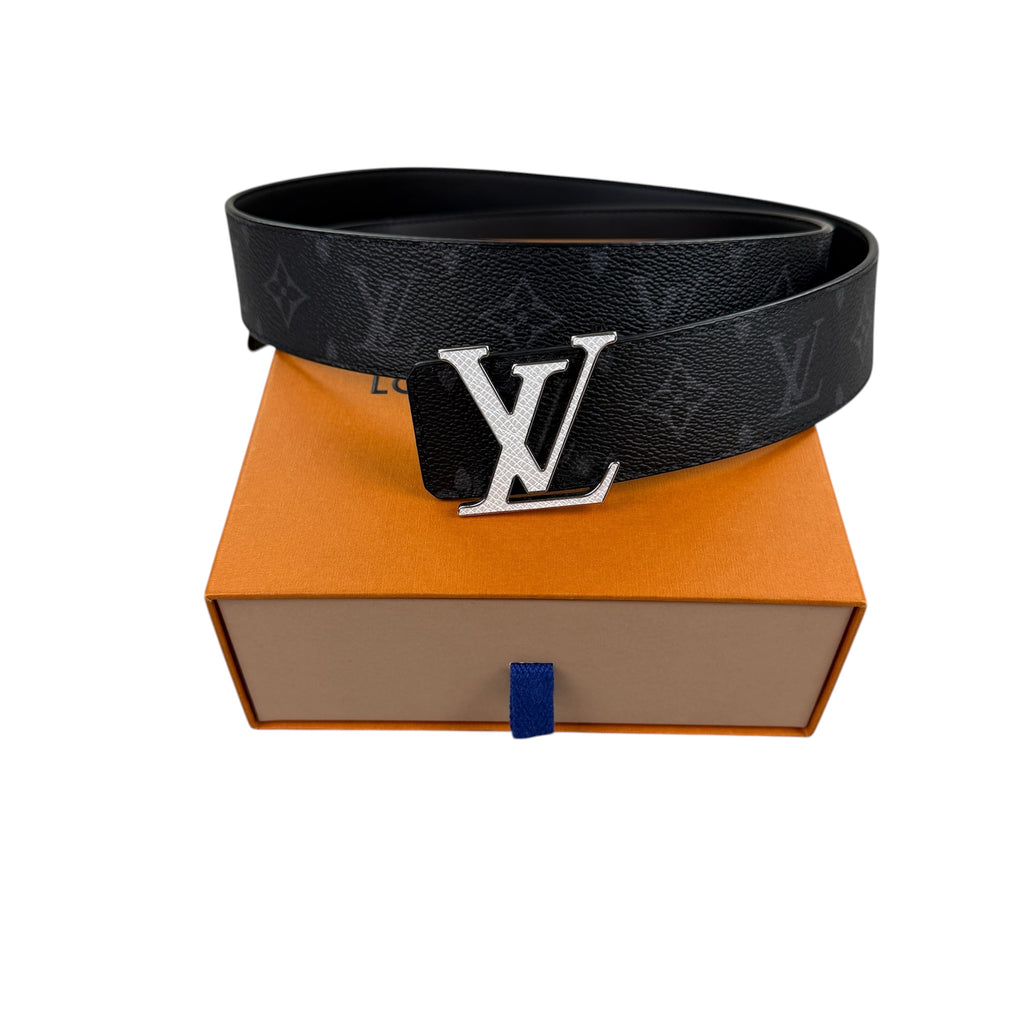 Louis Vuitton Men’s Black & White Leather Monogram Belt - 100 (Uk 30-36)