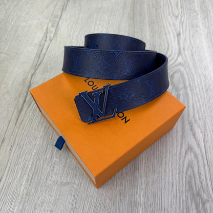 Louis Vuitton 40mm Blue Monogram Reversible Belt - 85 (Uk 28-32)