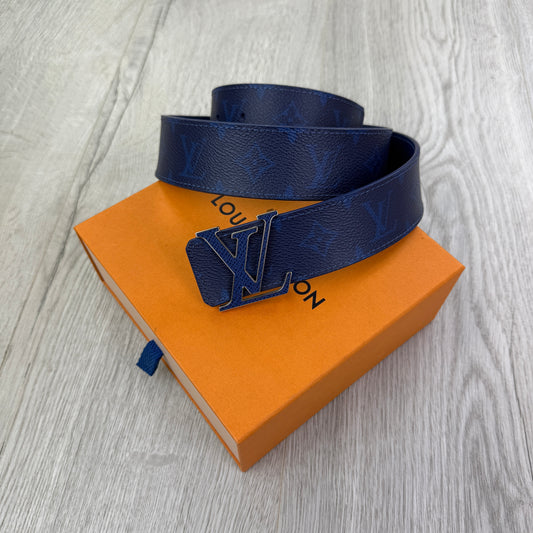 Louis Vuitton 40mm Blue Monogram Reversible Belt - 85 (Uk 28-32)