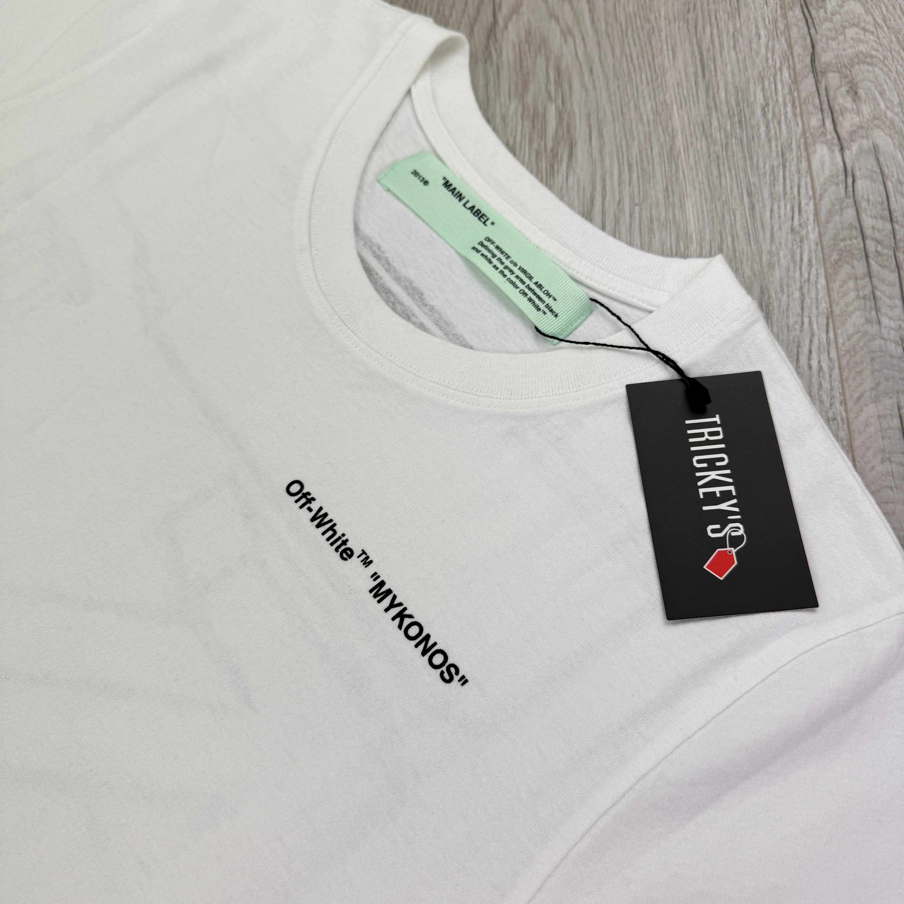 Off White Men’s ‘Mykonos’ White T-shirt - Medium