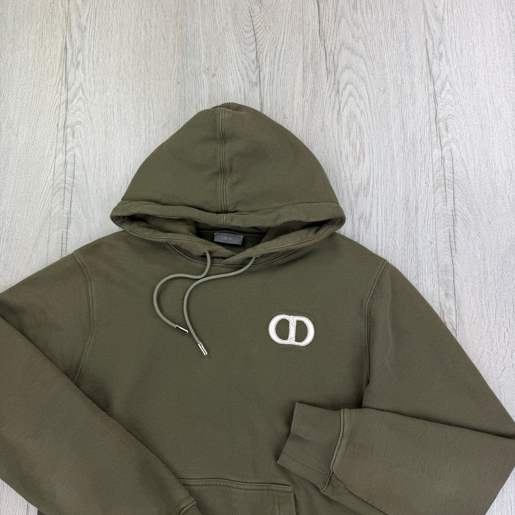 Dior Men’s Khaki Green Pullover Hoodie - Small Slim