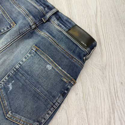 Amiri Men’s Distressed Jeans Side Old English Logo - Uk 30
