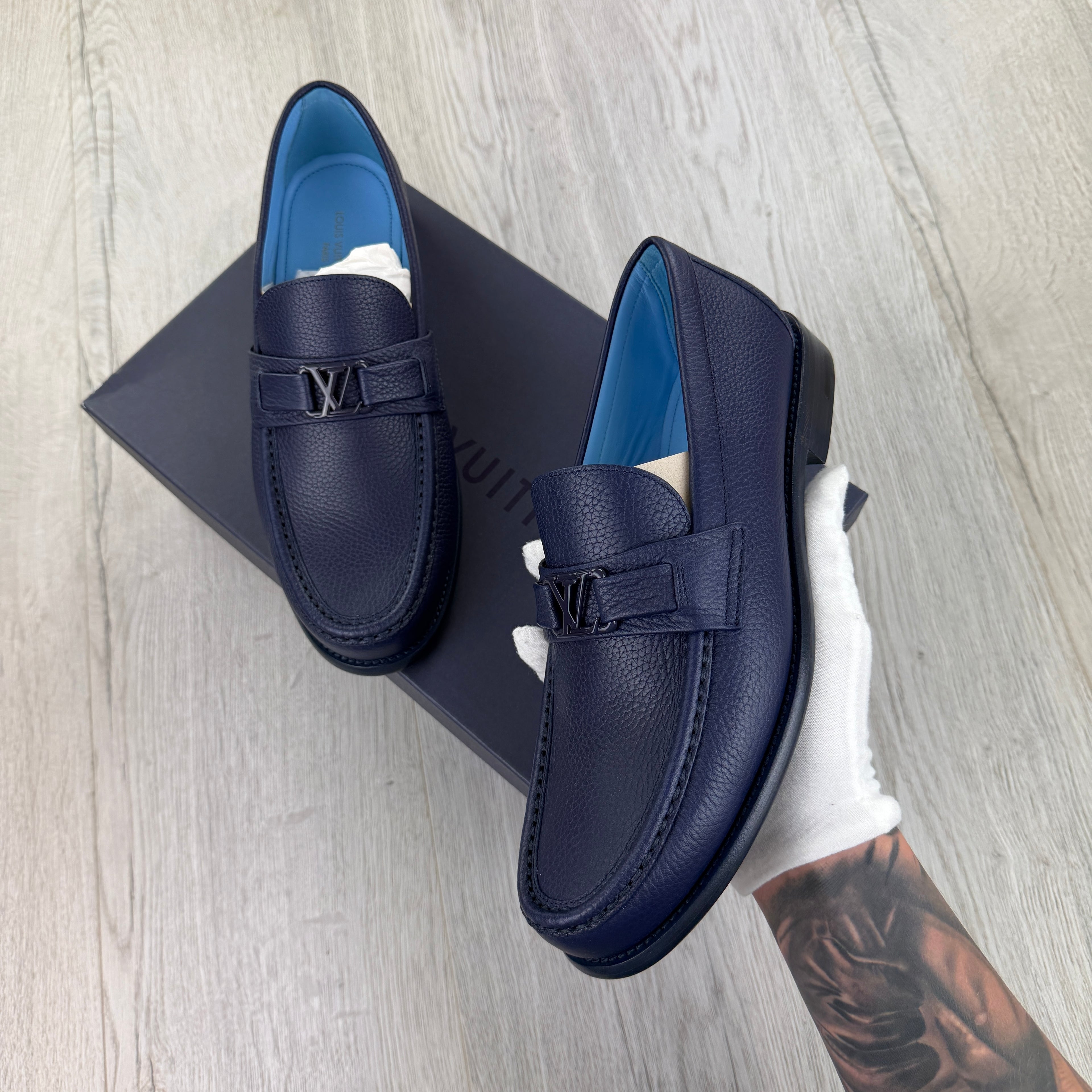Louis Vuitton Mens Blue Major Loafers - Uk 7.5 (Fit 8)