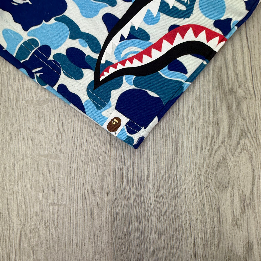 Bape Men’s Baby Blue Camo Side Shark Shorts