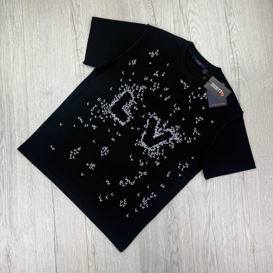 Louis Vuitton Men’s Black LV Spread Embroidered T-shirt - Small