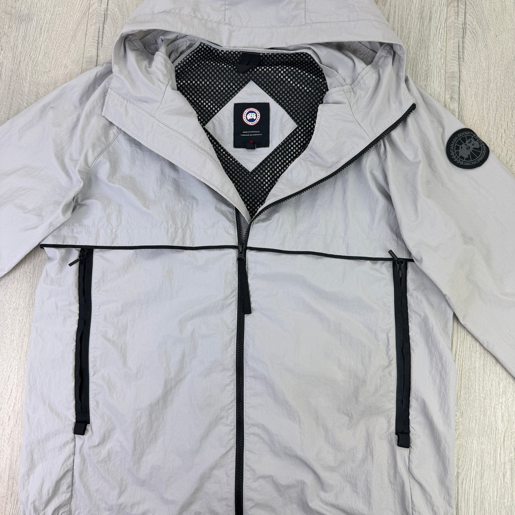 Canada Goose Men’s Light Grey Black Badge Windbreaker Jacket - XL