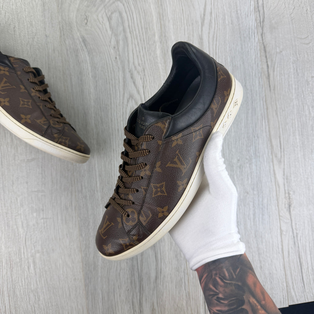 Louis Vuitton Men’s Brown Monogram Low Leather Sneakers - Uk 9