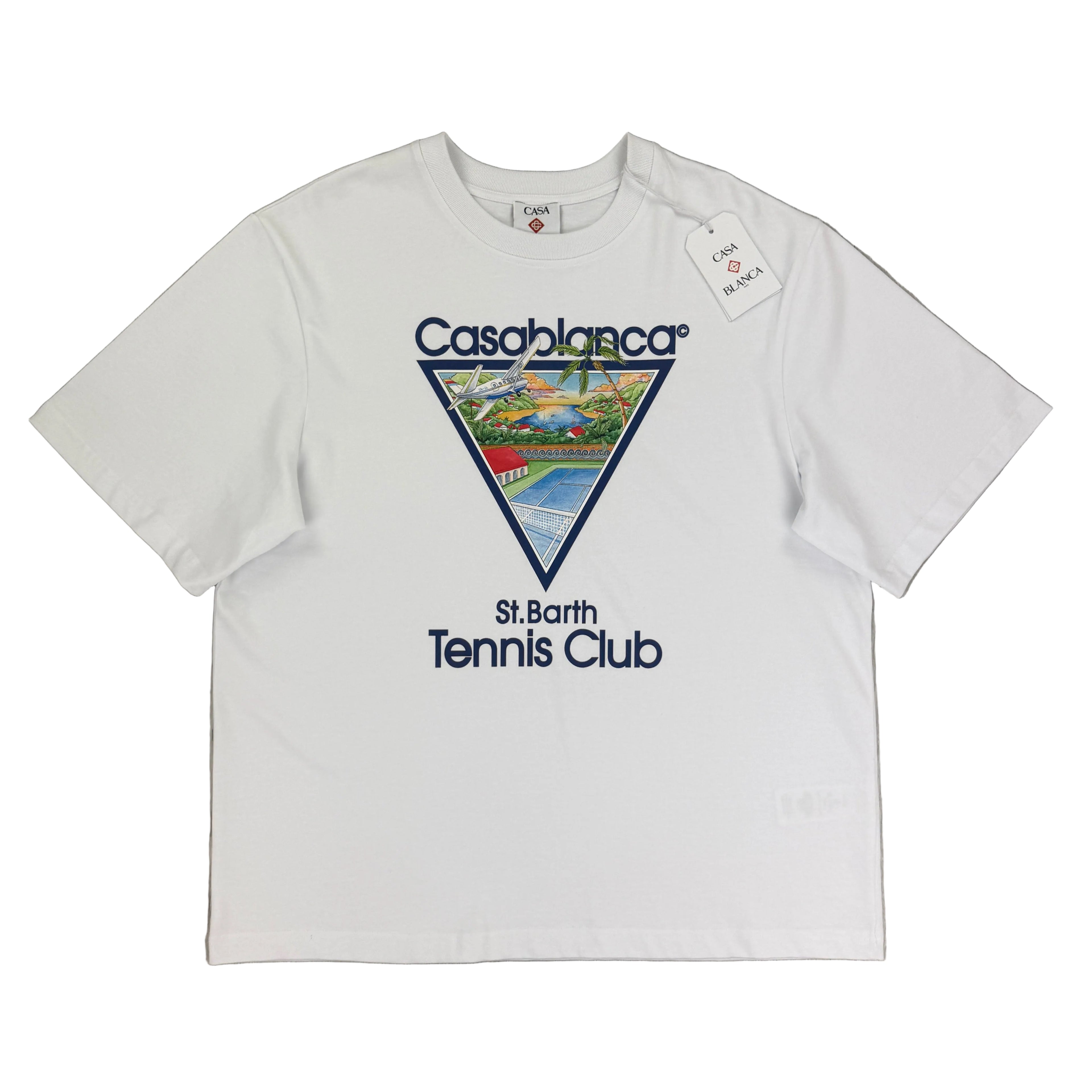 Casablanca Men’s White T-shirt - Large Oversized