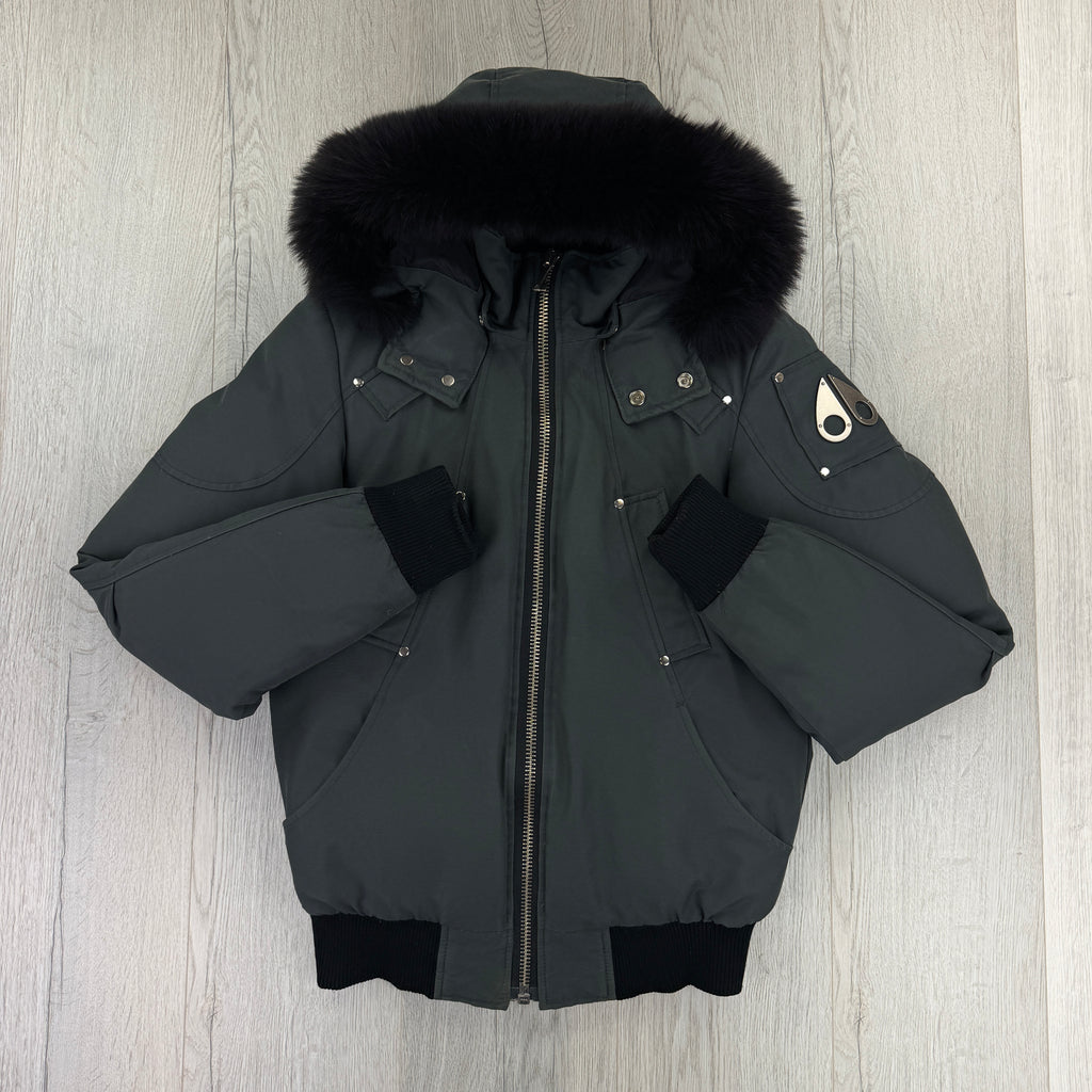 Moose Knuckles Men’s Graphite Zip-up Ballistic Bomber Parker Jacket - XS