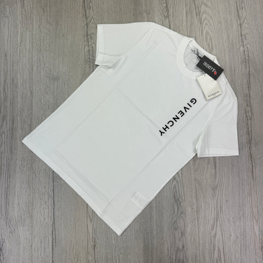 Givenchy Men’s White T-shirt Embroidered Logo