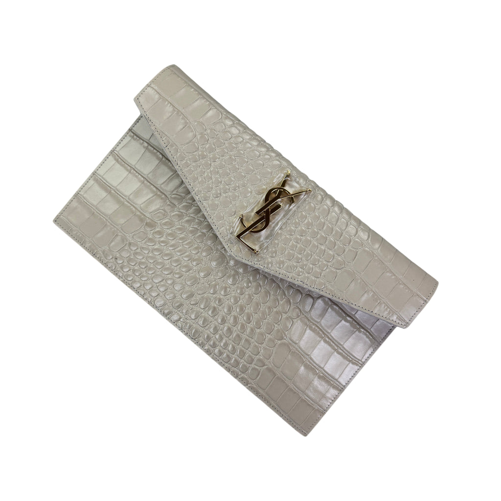 Saint Laurent Women’s Beige Crock Clutch Bag