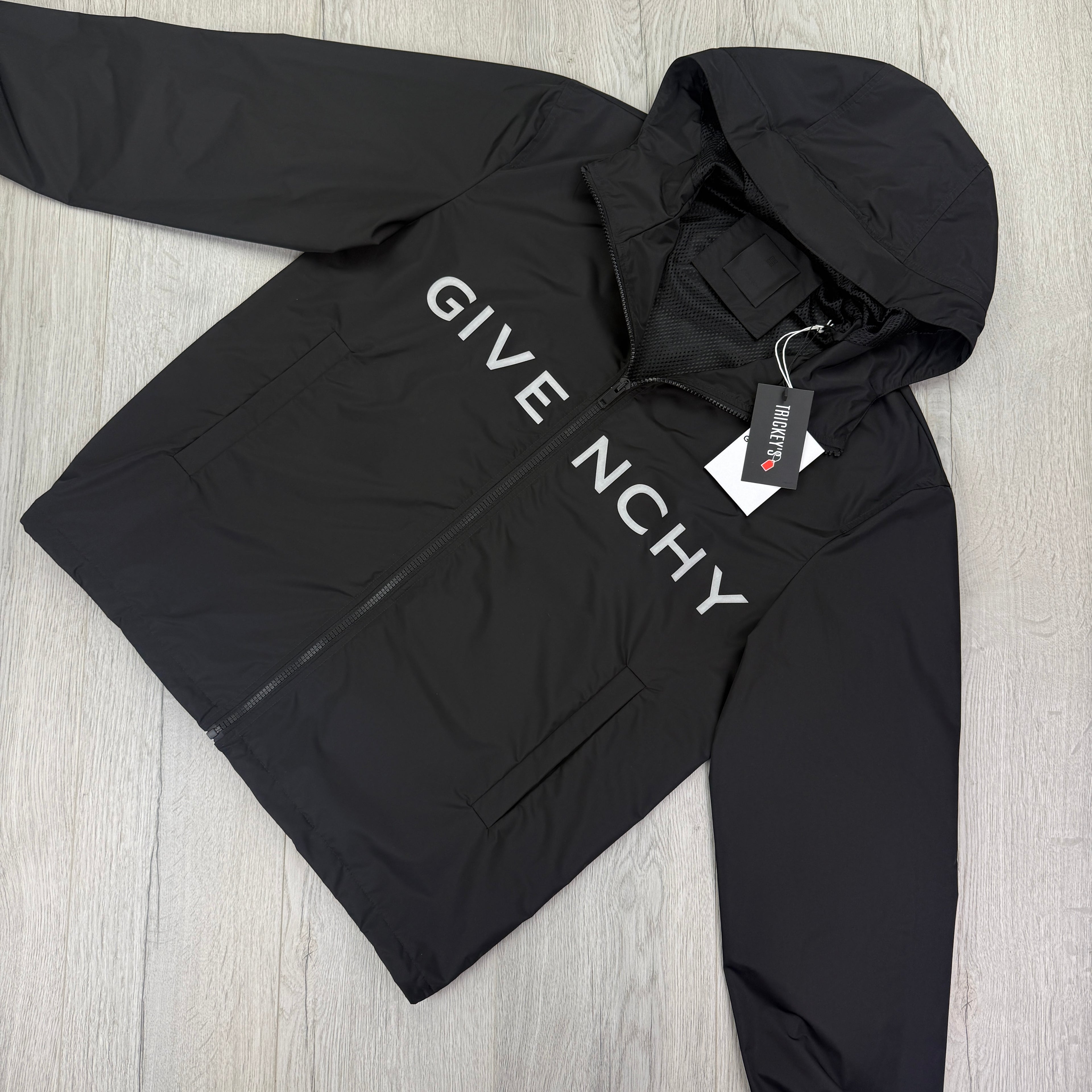 Givenchy Men’s Black Zip-up Windbreaker Jacket - 44
