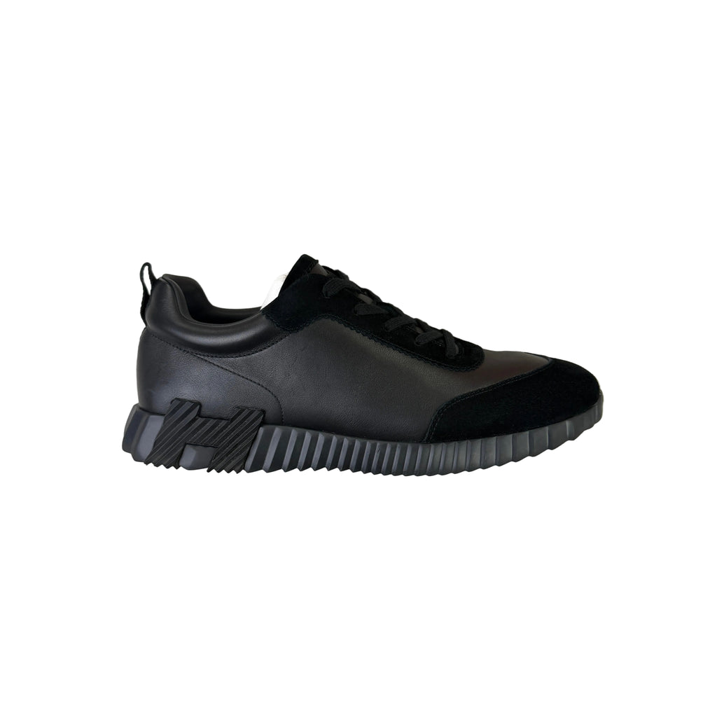 Hermes Men’s All Black Suede Bouncing Sneakers - Uk 11
