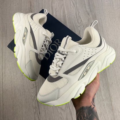 Dior B22 White & Fluo Green Bottom Runners - 43 (Fit Uk 8.5)