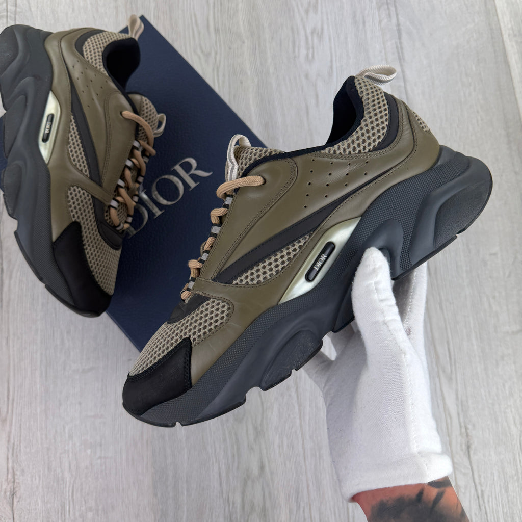 Dior B22 Men’s Khaki Grey Runners - 44 (Fit 9/9.5)