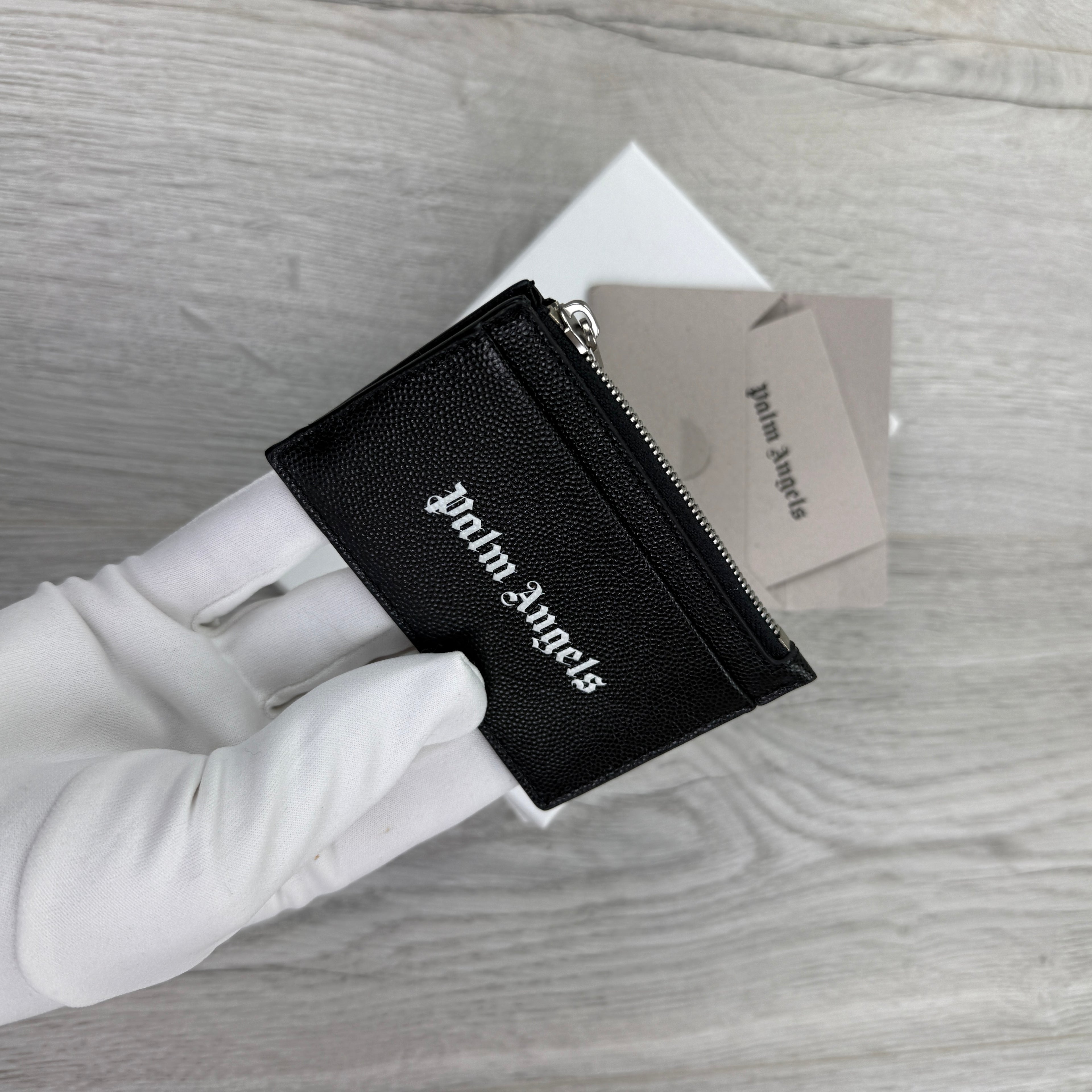 Palm Angels Black Zip-up Card Holder