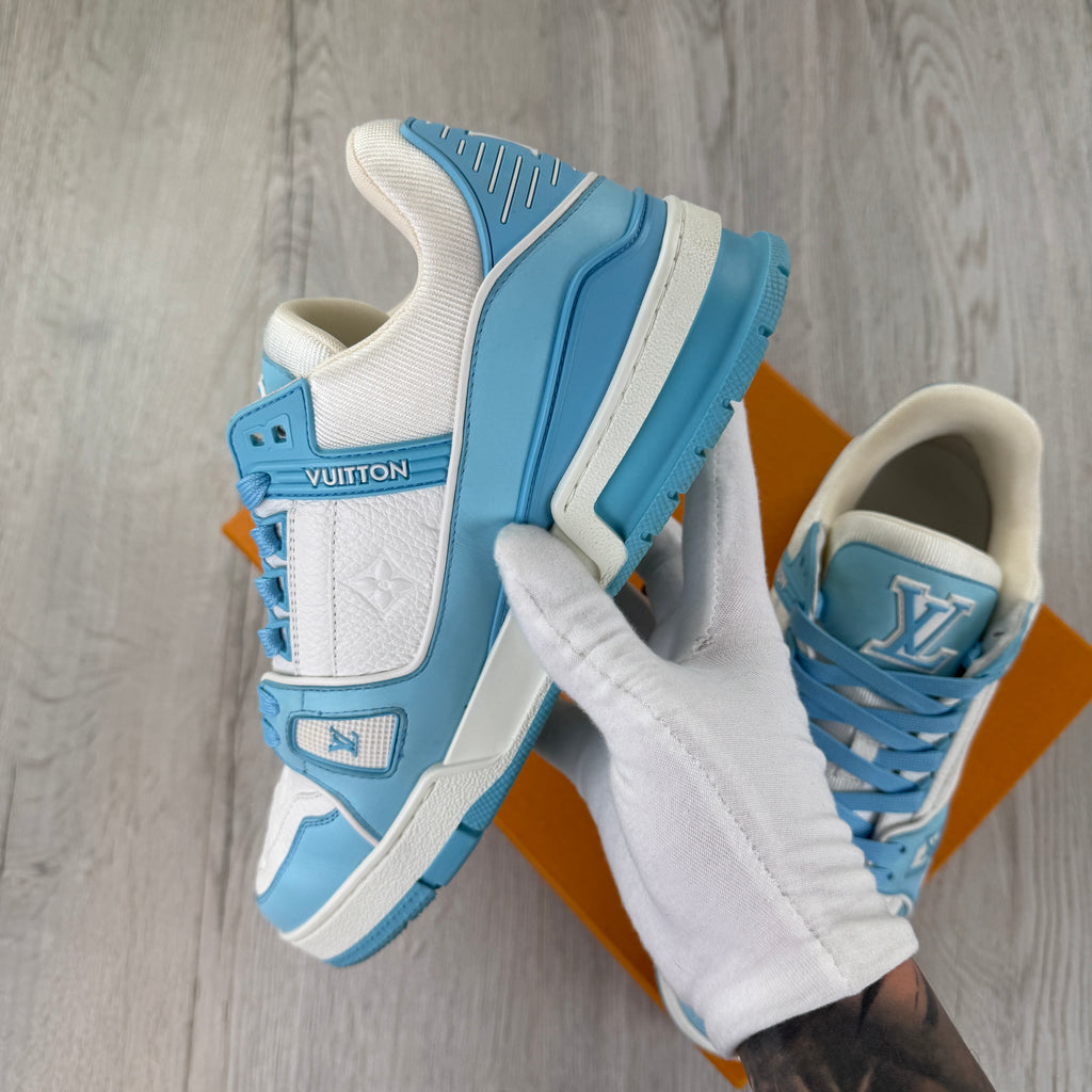 Louis Vuitton Men’s Blue & White Low Trainers - Uk 7 (Fit 7.5)