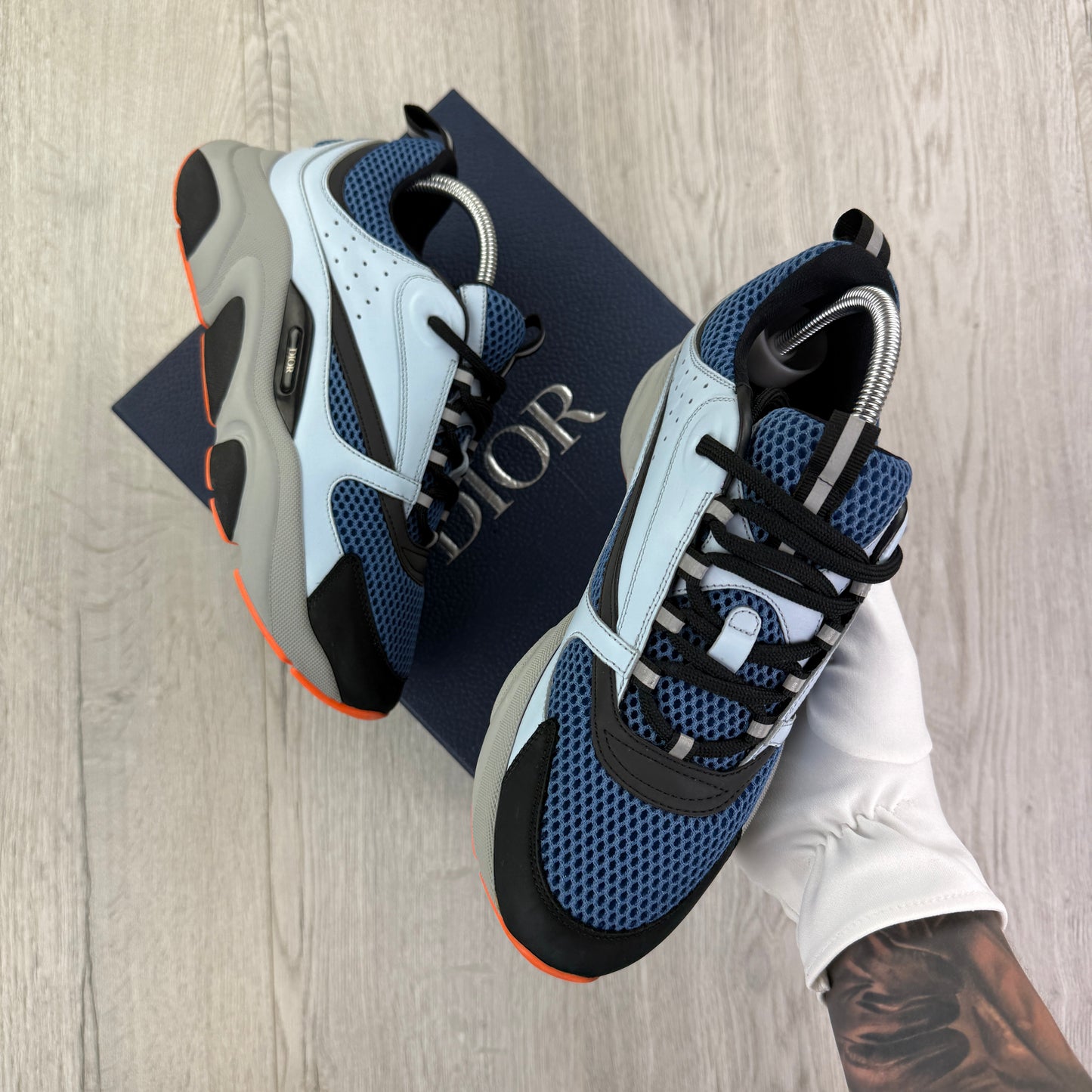 Dior B22 Light Blue Runners Orange Bottom - 41 (Fit Uk 7)