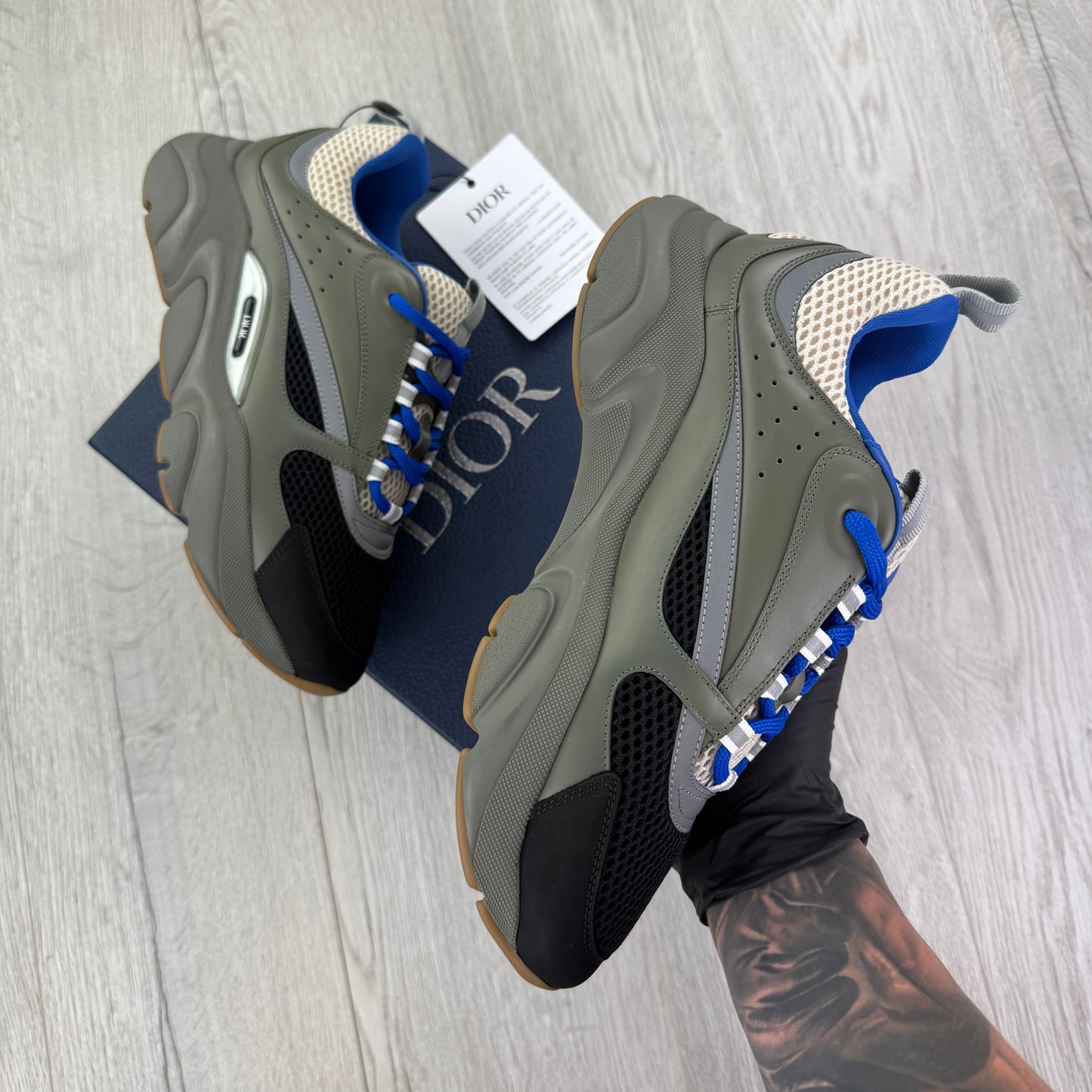 Dior B22 Men’s Khaki & Blue Trainers - 42 (Fit Uk 7.5)