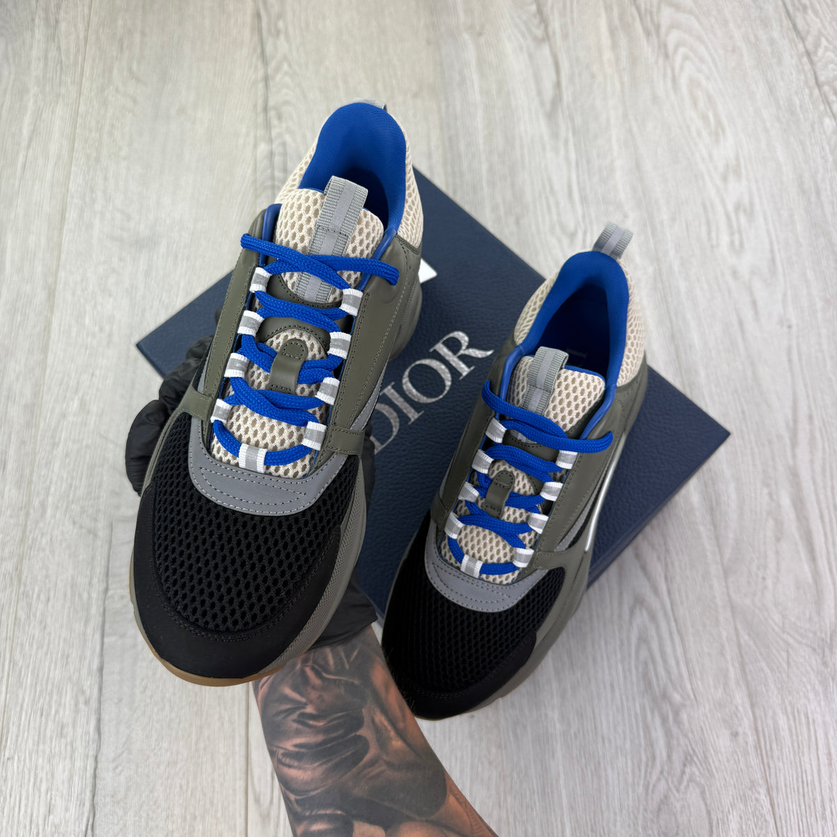 Dior B22 Men’s Khaki & Blue Trainers - 42 (Fit Uk 7.5)