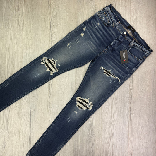 Amiri Men’s MX1 Blue Distressed Jeans - Uk 36