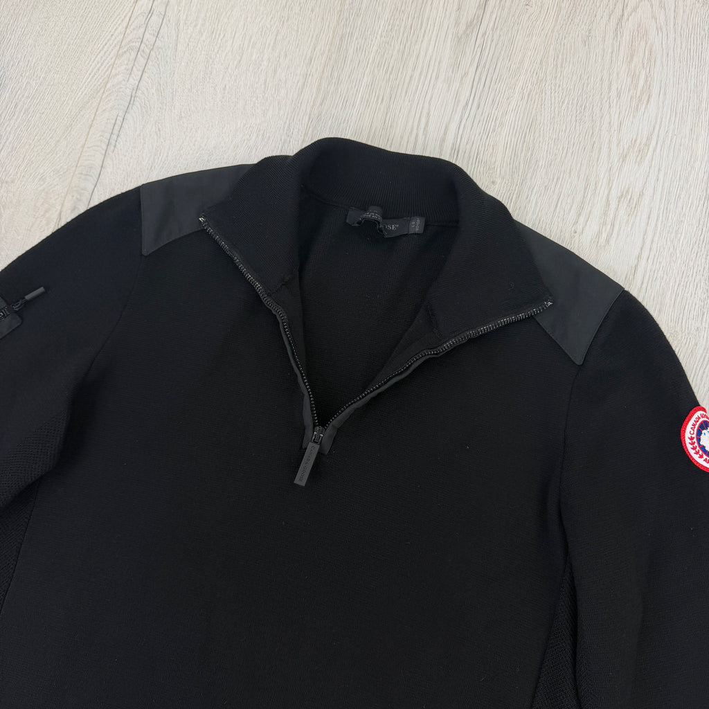 Canada Goose Men’s Black 1/4 Zip Jumper - Large (Fit Medium)