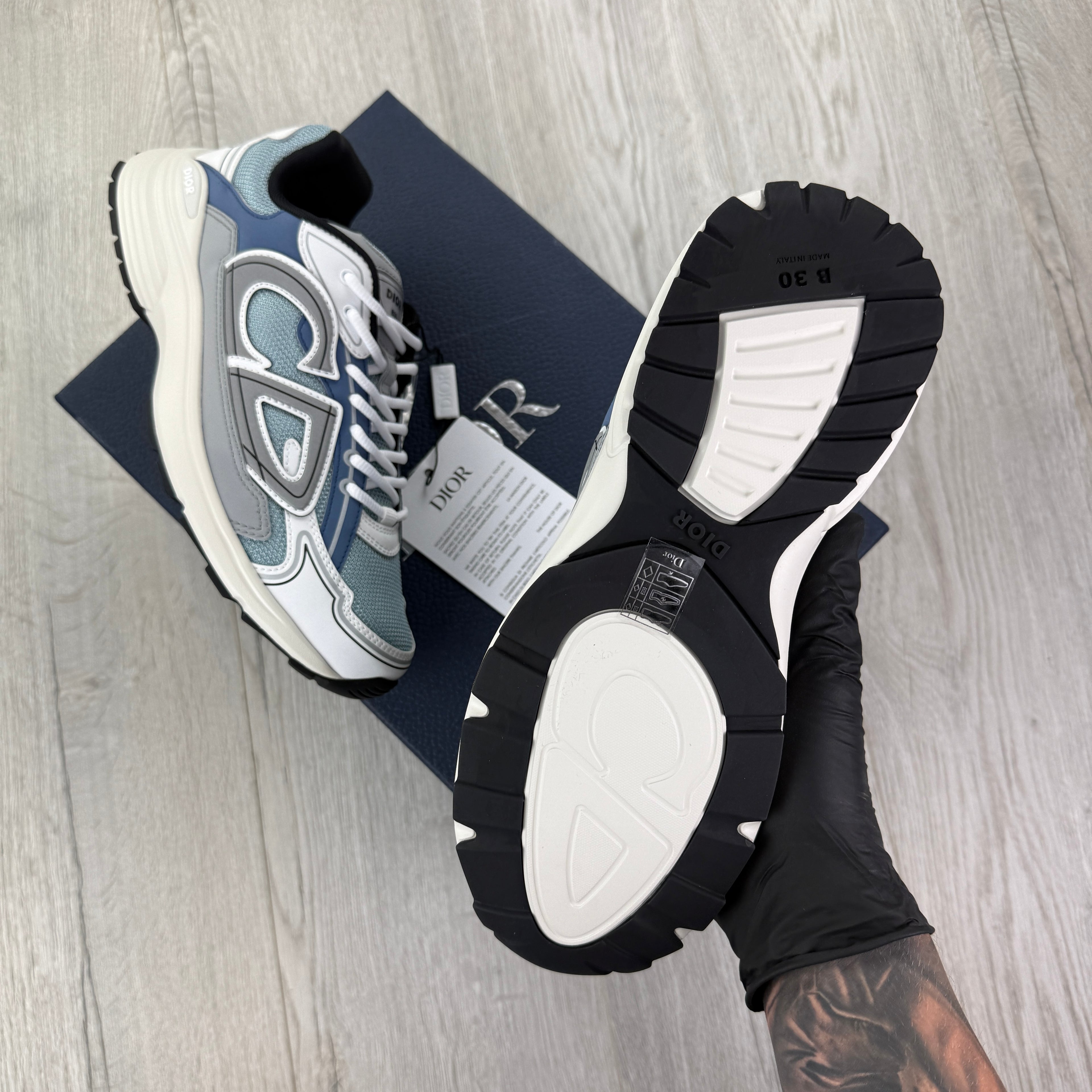 Dior B30 Men’s Baby Blue & White Trainers - 42 (Fit Uk 8)