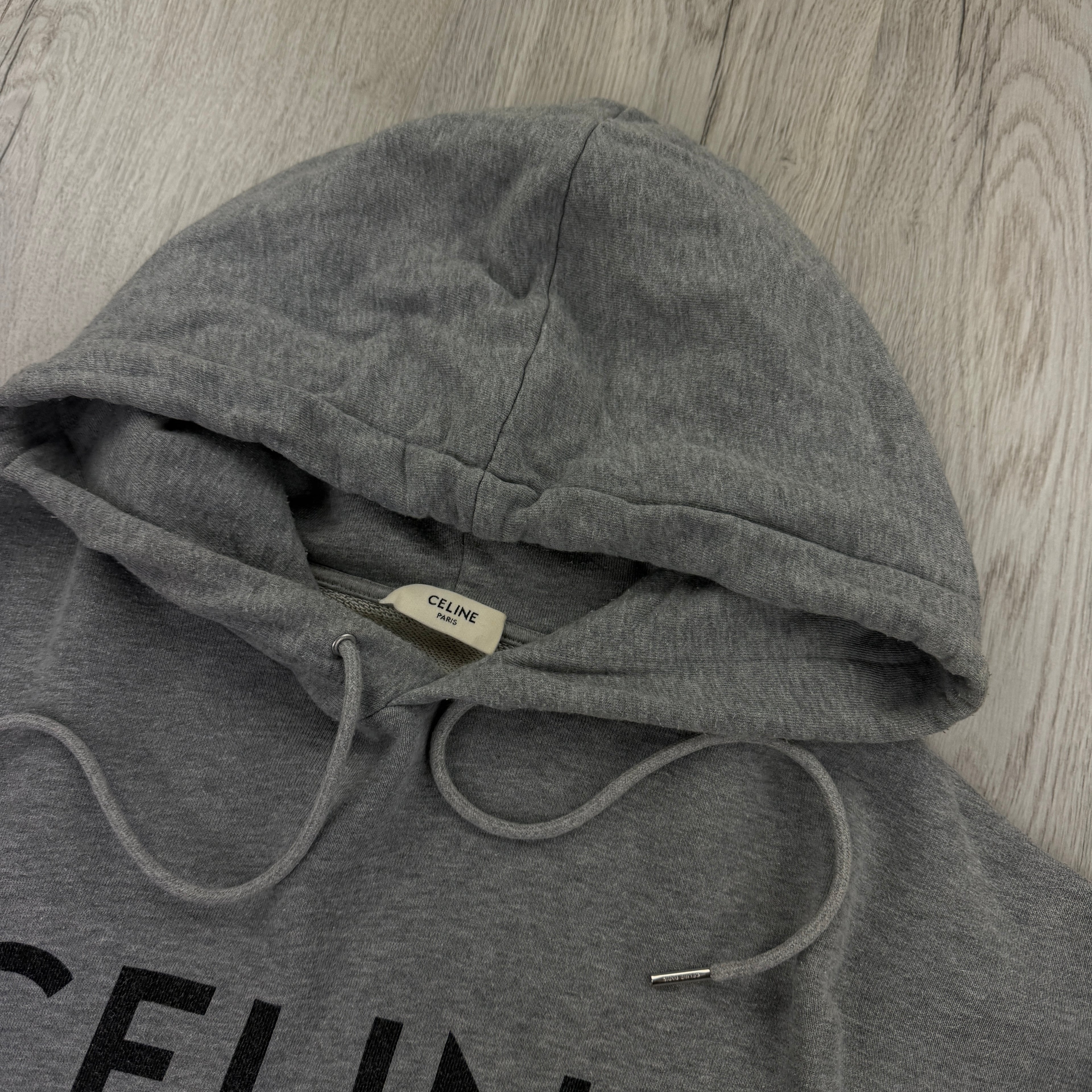 Celine Men’s Grey Loose Pullover Hoodie - XL