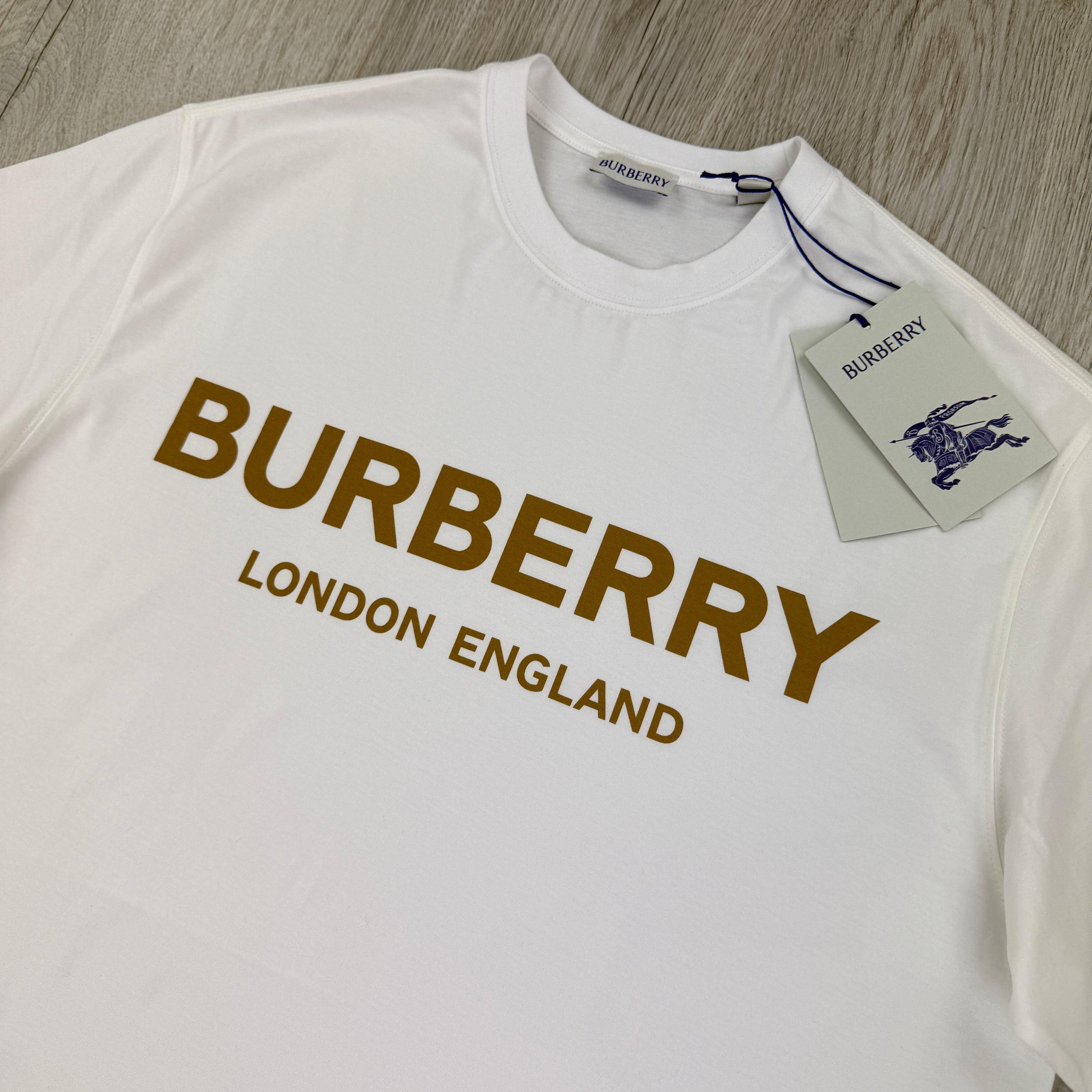 Burberry Men’s White T-shirt & Shorts Set